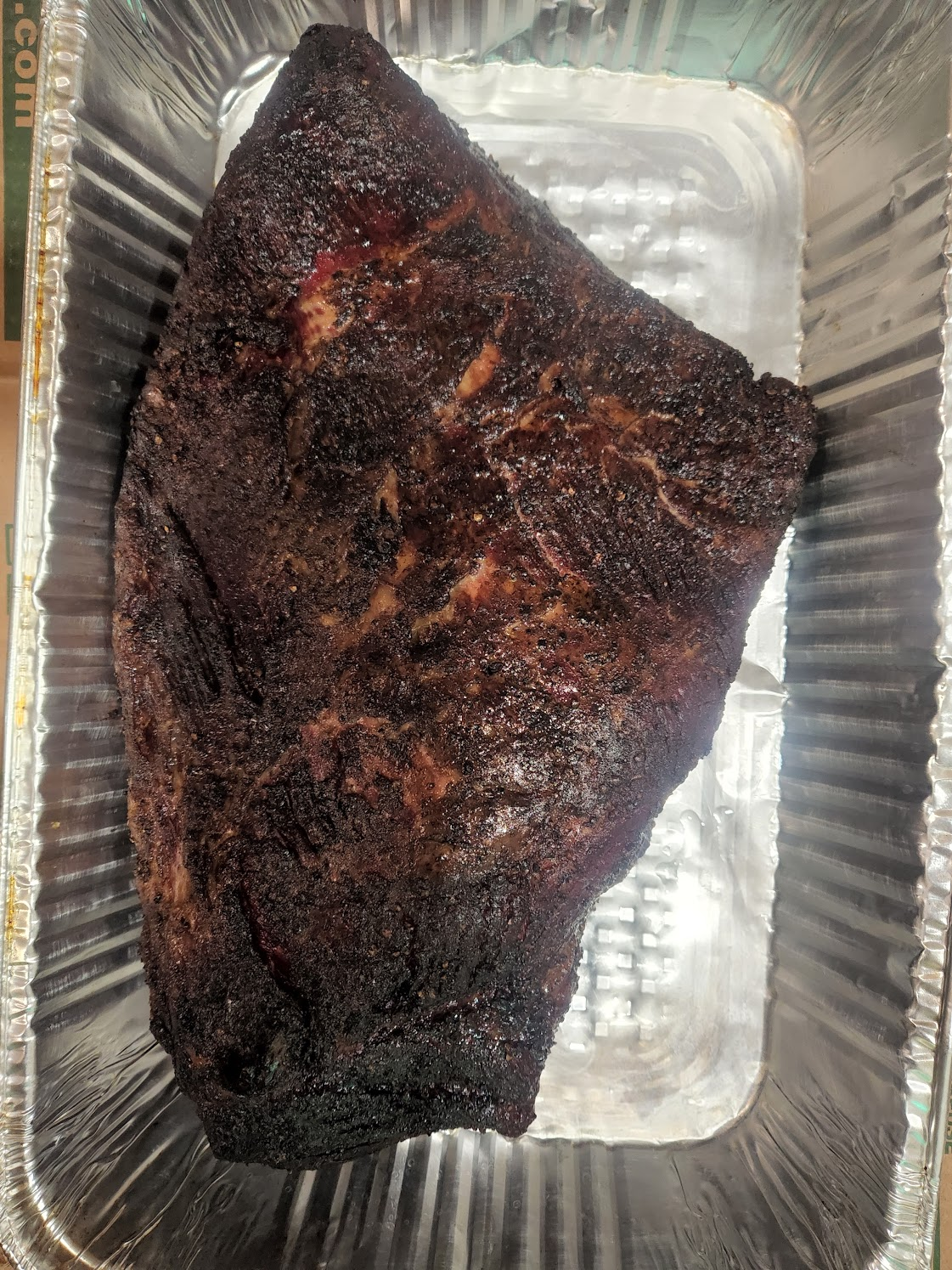 Acceptable but uneven bark on a whole brisket
